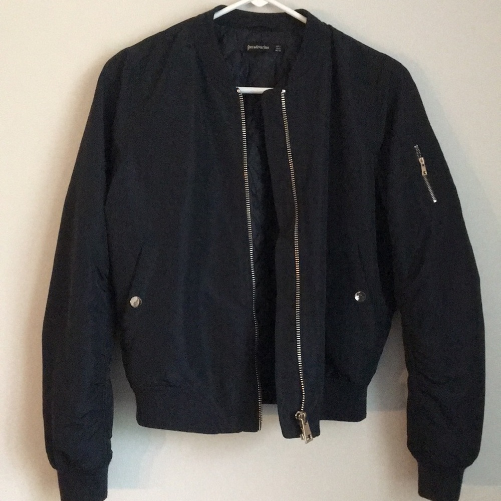 Dark blue bomber jacket